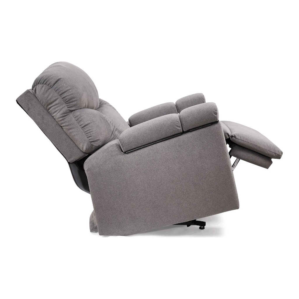 Grey Cloud Plus PR525 reclined from the side, footrest out