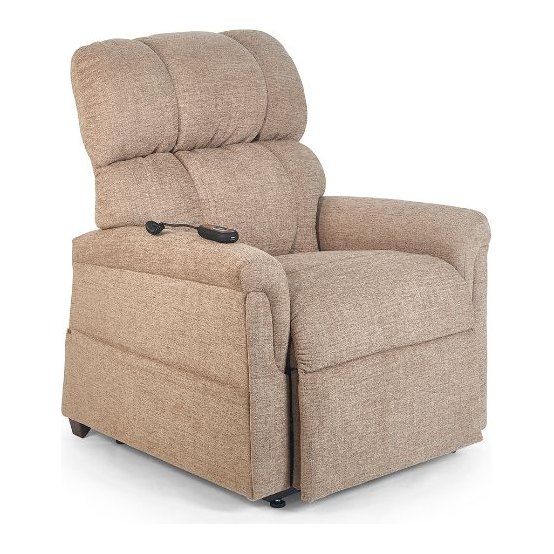Beige Comforter PR531 from the front, seam back, hand control on the arm