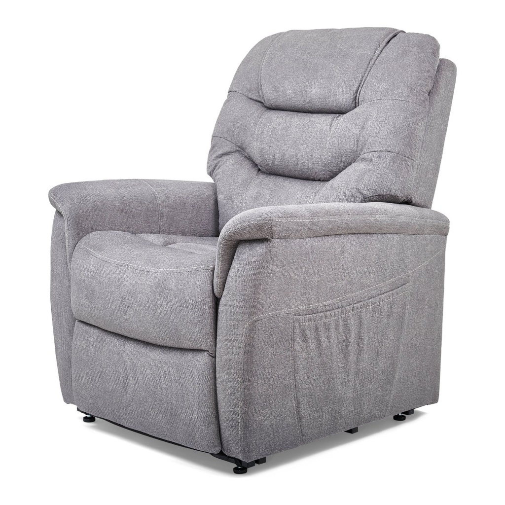 Grey Dione PL446 from the front, seam back, footrest closed