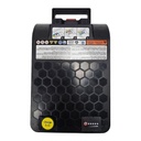 Black Go Go Carbon battery box with its carry handle, Charge socket and charge gauge