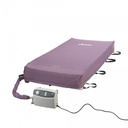 Med-Aire 8 mattress in its mauve cover with the pump and hose beside it