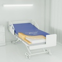 Span America Geo-Mattress Plus on a hospital bed, cover open over two foam layers