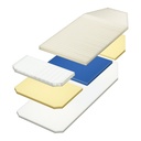 Stretcher pad layers stacked apart, with a blue sheet under the ribbed top