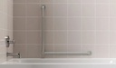 The HealthCraft L-shaped grab bar fitted on tiled wall beside a bathtub