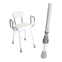 Parsons perching stool deluxe with a padded seat, backrest and chrome arms