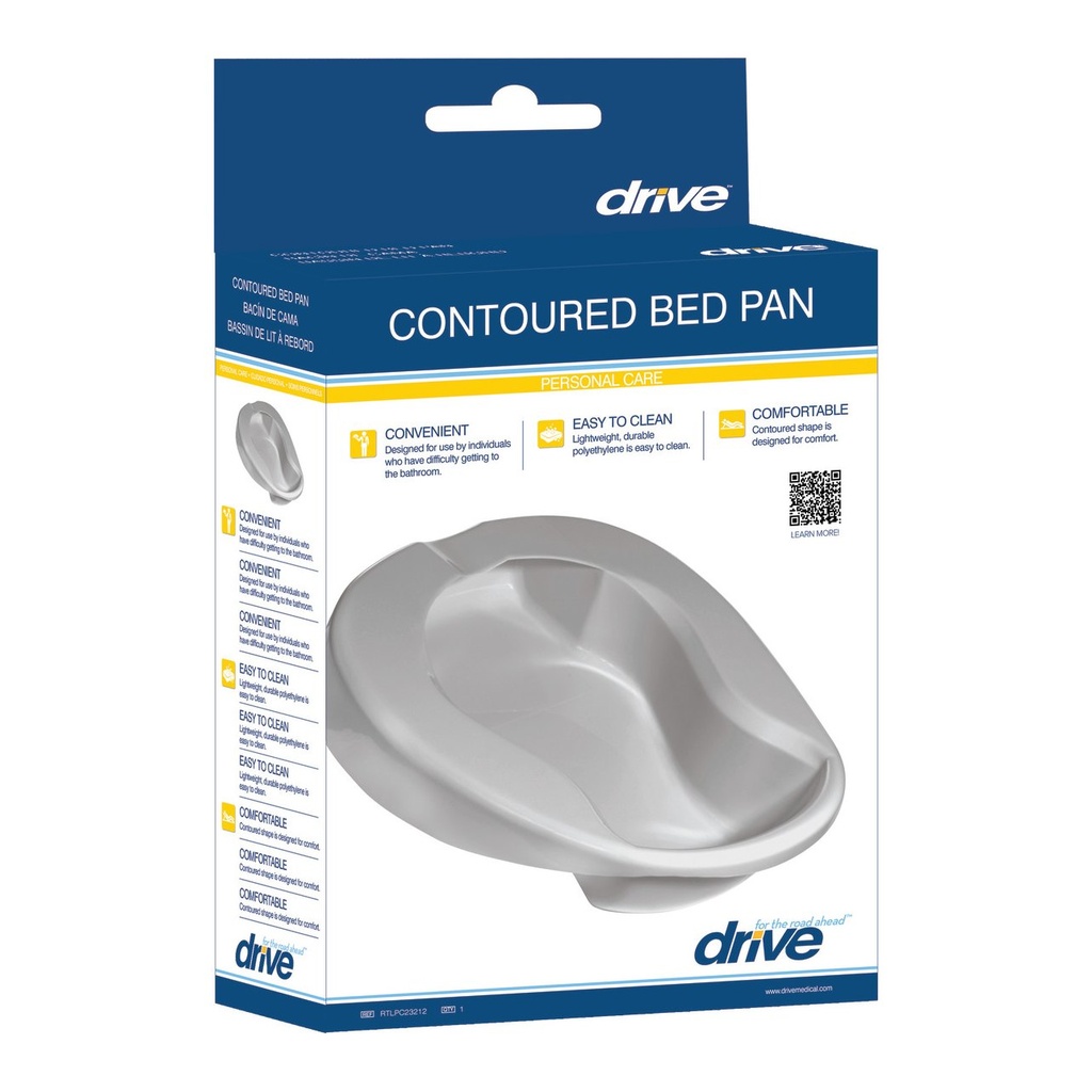The retail box of the Drive contoured bed pan