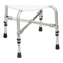 Close view of the frame, showing the riveted cross brace and a leg clip