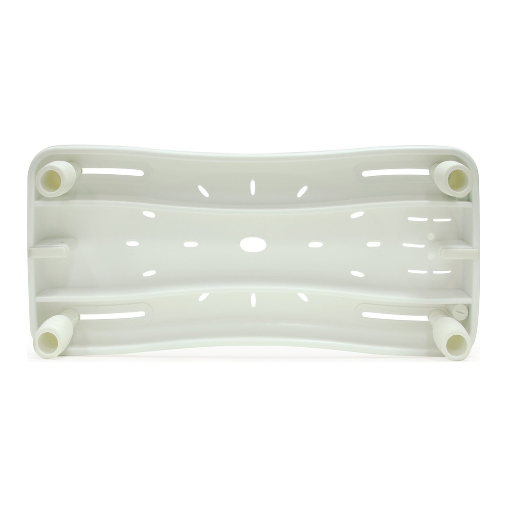 Underside of the bath board, with an adjustable leg at each end
