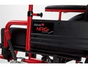 Side panel with the NRG+ Gold badge, an armrest knob and the red wheel lock lever