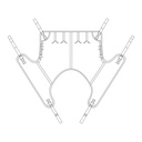 Line drawing of the short-tuck Deluxe Bariatric Sling, with leg paddles and loop straps