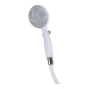 The Carex hand-held shower spray with its white reinforced nylon hose attached to the handle