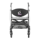 The Airgo eXcursion folded flat, both side frames brought together with the basket still fitted