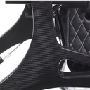 Close-up of the black carbon fiber weave on the Nitro Elite CF frame