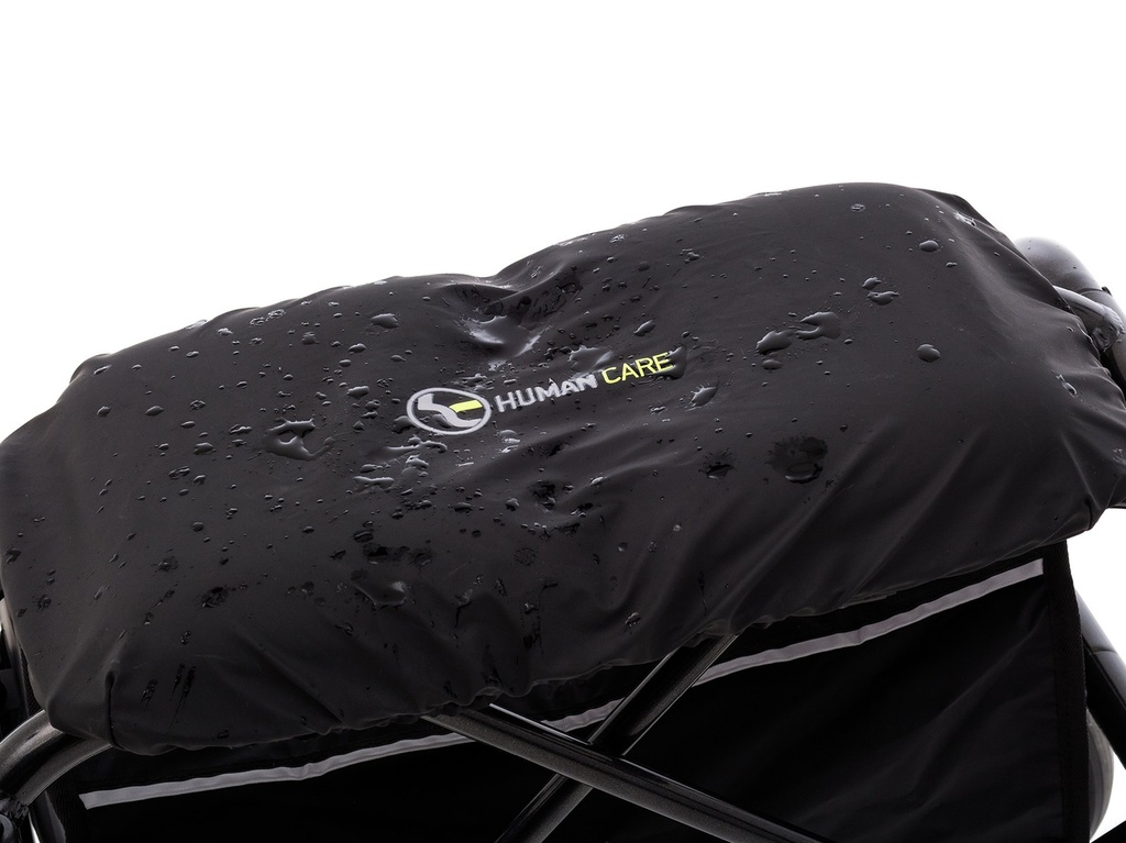 Rain drops beading on the neXus waterproof seat cover fitted to a rollator