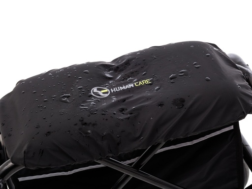 Rain drops beading on the neXus waterproof seat cover fitted to a rollator