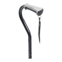 Grey cushion grip and wrist strap on the black quad shaft