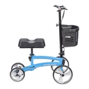 Side view of the blue Nitro Glide knee walker with the basket