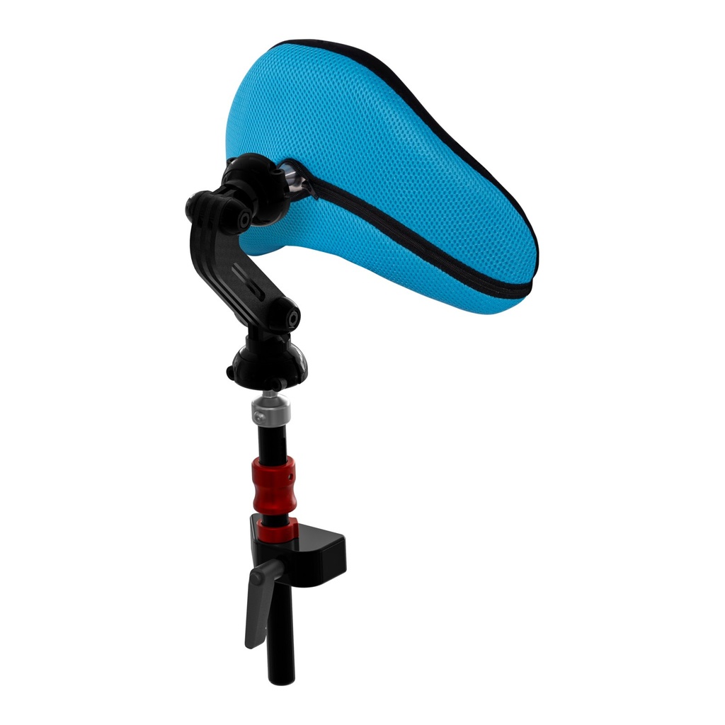 Spex Stylo 160 flip-back head support with the stem swung backwards for transfers