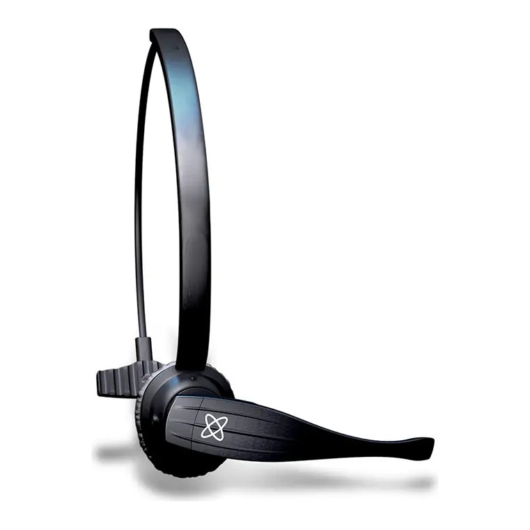 The Vigo headset from above and behind, with the headband arching over the ear cushion