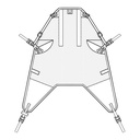 Flat drawing of the Handicare In-Situ high Easy sling M921530
