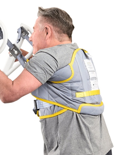 Handicare Stand Assist clip sling M921526, close view of the padded back