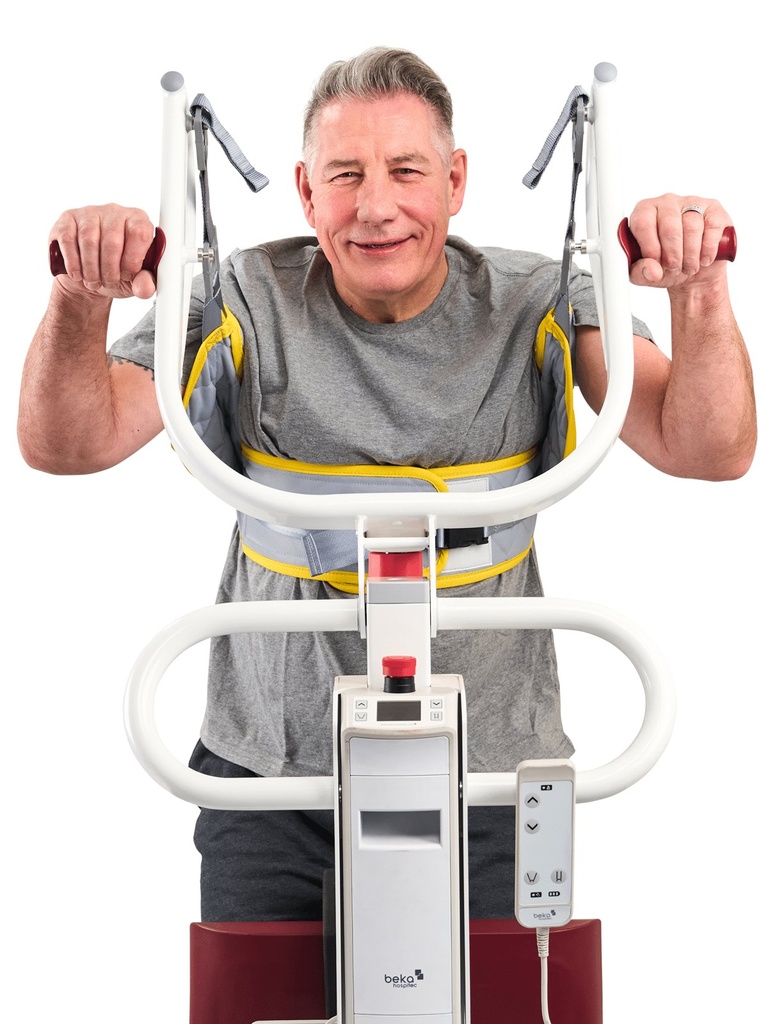 Handicare Stand Assist clip sling M921526, front view at the handles