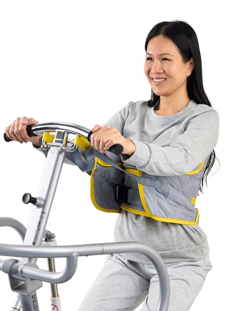 Handicare Stand Assist loop sling M921519, three-quarter standing view