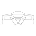 Line drawing of the Handicare Stand Assist loop sling M921519 laid flat