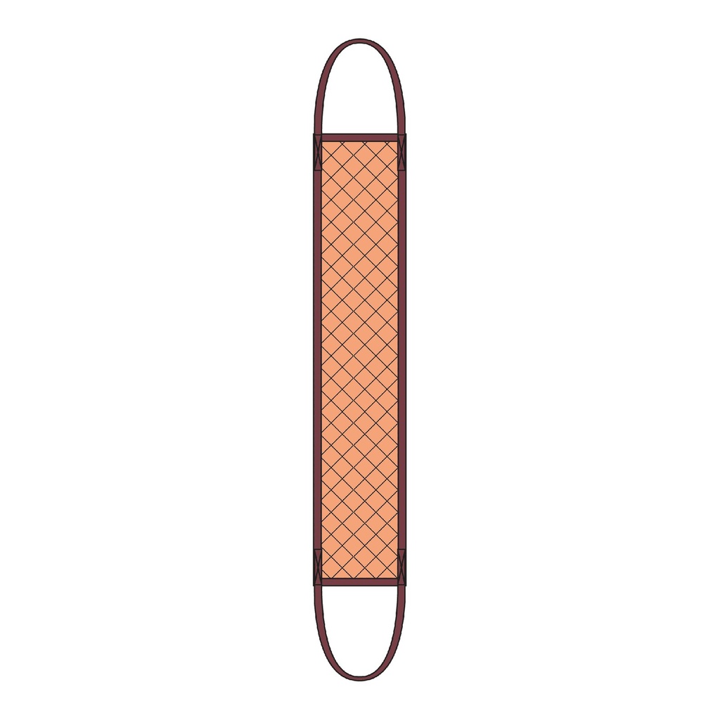 Flat drawing of the Handicare Supreme leg sling B-LEG pad