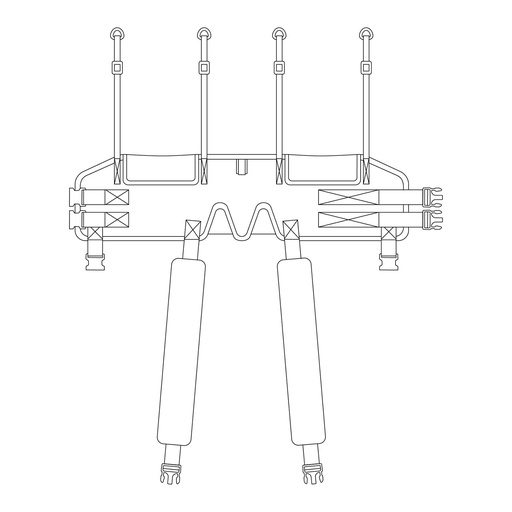 Line drawing of the Handicare polyester walking sling M921503 straps