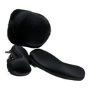 Whitmyer Soft Dual Sub-Occipital Wheelchair Head Support. Three-pad support with one occipital pad above two separate sub-occ