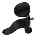 Whitmyer Soft Single Sub-Occipital Wheelchair Head Support. Close view of one oval occipital pad above a single curved sub-oc