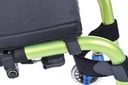 Black seat sling and lime frame tube with a caster on a ZIPPIE Zone