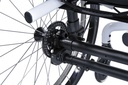 Close-up of a toothed disc and axle hardware on a ZIPPIE Zone seat rail