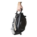 Klaxon Twist carried by its handle, battery housing facing out