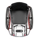 Top view of an RGK Elite seat, footrest and cambered rear wheels