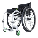 RGK Octane FX made-to-measure folding chair in white, with green casters