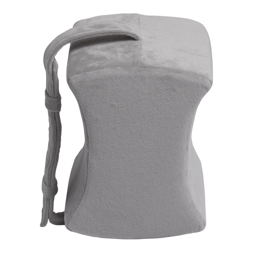 Second view of the grey knee cushion and its fabric strap
