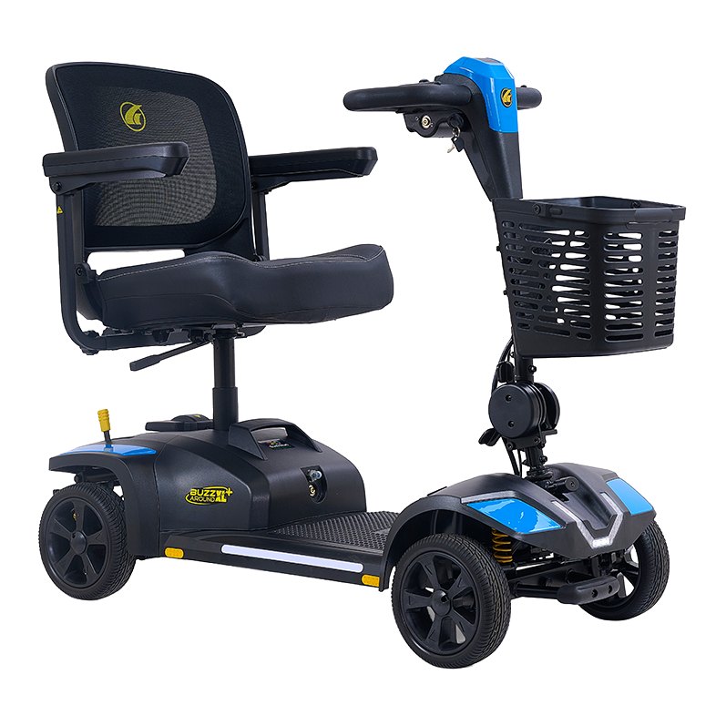 Buzzaround XL Plus in Coastal Blue with a blue accent shroud and mesh seat