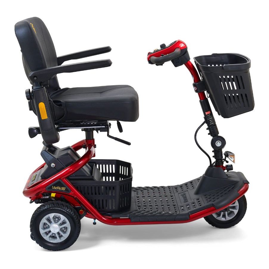 Left side view of the Golden LiteRider GL111, showing its single front wheel and deck
