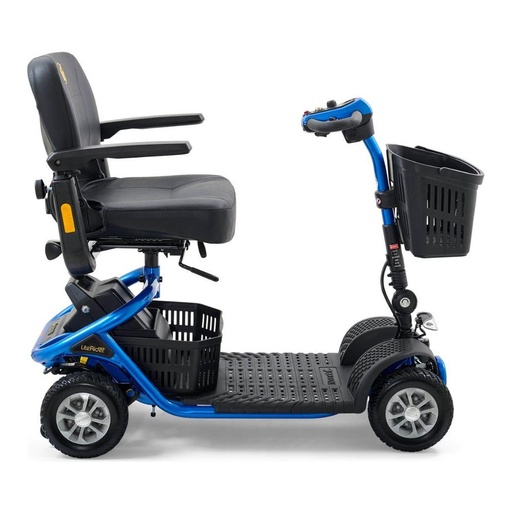 Left side of the blue LiteRider GL141 from Golden, with both wheels in view