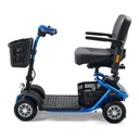 Right side view of the Golden LiteRider GL141 four-wheel scooter in blue