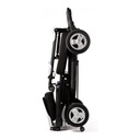 Travel Buggy Helix folded flat and standing upright on its own for storage