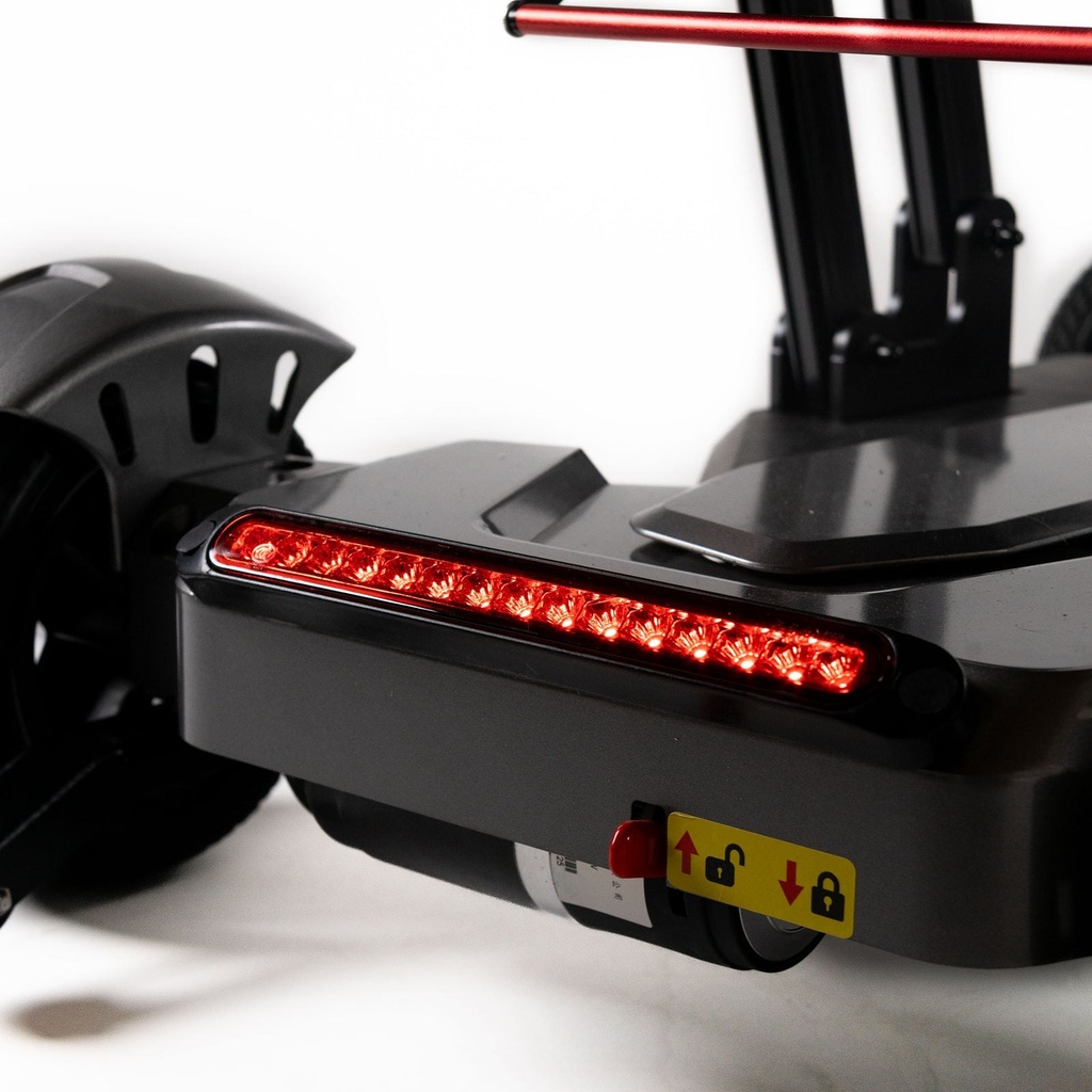 Rear light at the back of the Helix scooter, which switches on automatically when reversing