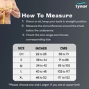 How to measure the chest for a Tynor Posture Corrector, with the maker's size chart