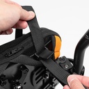 The chest harness strap and buckle on the Wonderseat seat