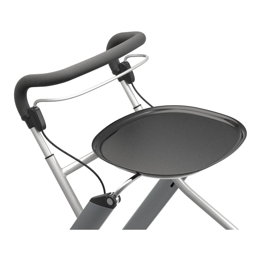Black tray under the padded handle and the brake cable