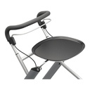 Black tray under the padded handle and the brake cable