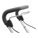 Padded handle with a metal loop and two black brake levers