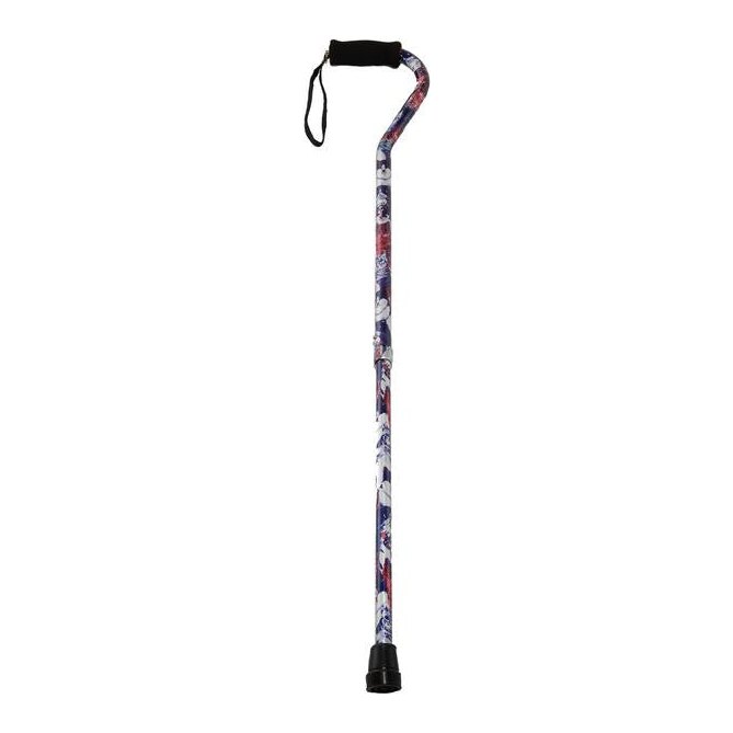PCP offset aluminum cane in the cats pattern with foam grip